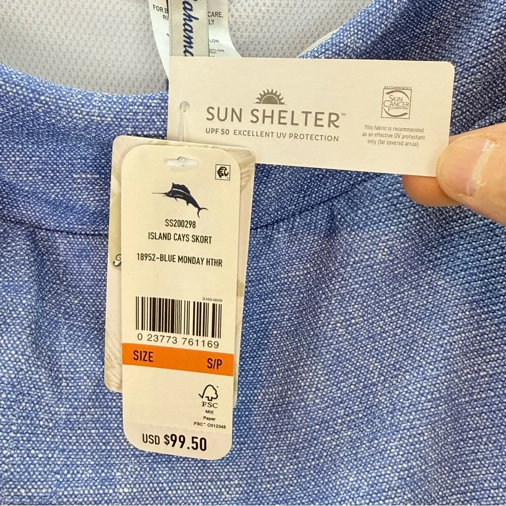 Tommy Bahama - new women’s Island Cays Skort UPF 50+ light blue Denim print SZ S